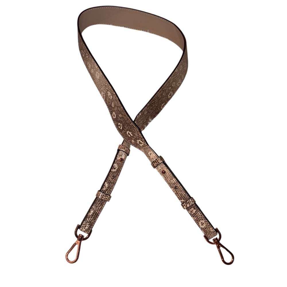 Women’s Rose Gold‎ Beige Snake Print Adjustable Bag Strap One Size